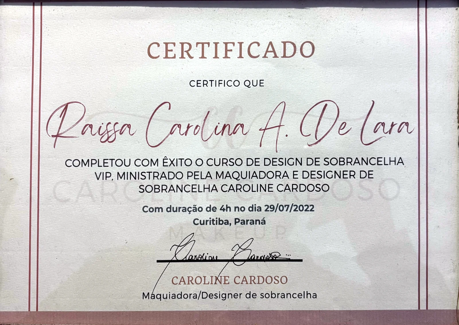 Certificado: Design de Sobrancelha VIP (4h)