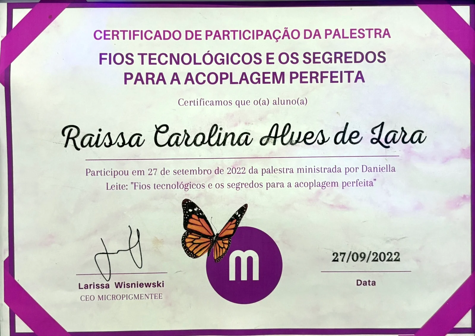 Certificado: Fios tecnológicos e acoplagem perfeita